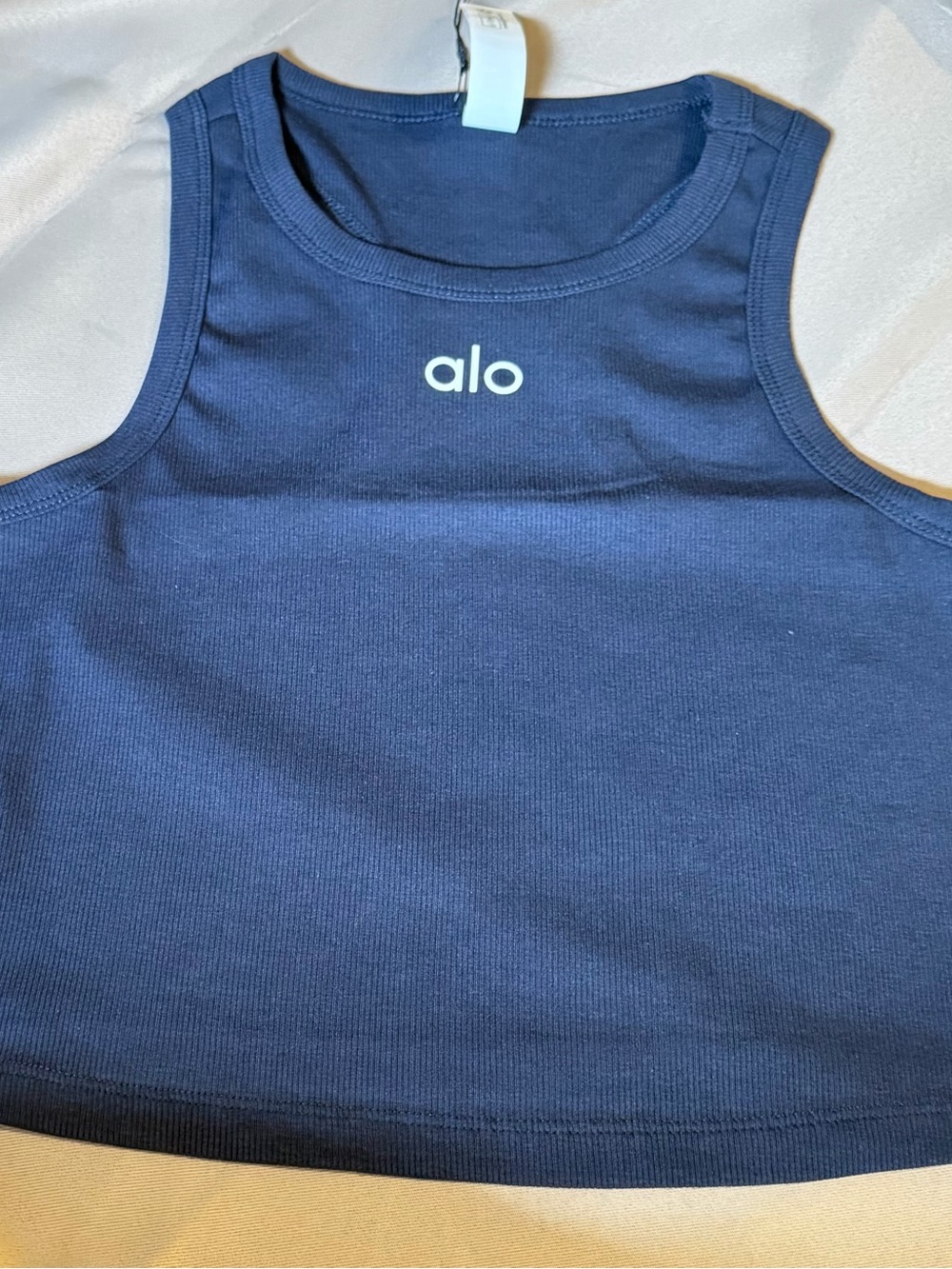 ALO Yoga Navy Ribbed Tank Top